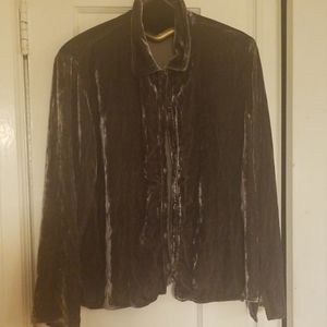 J.jill crushed gray velvet blouse